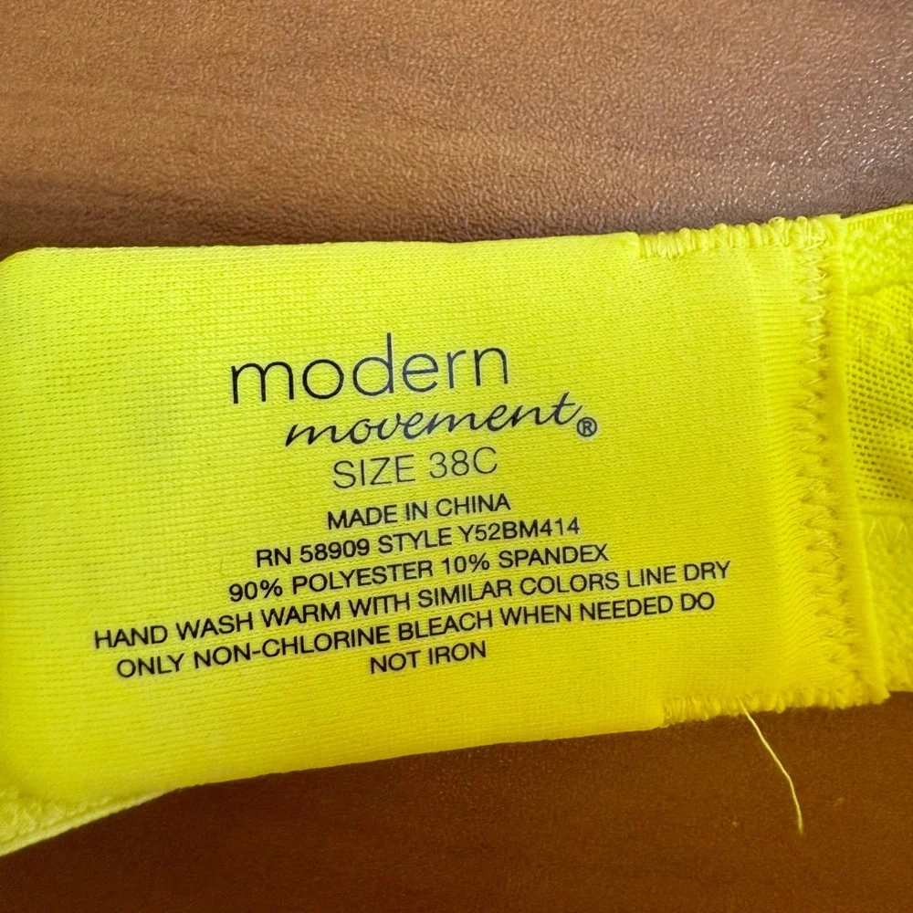 Modern Movement Platinum Spacer Bra Blazing Yellow‎ 38C Underwire Padded